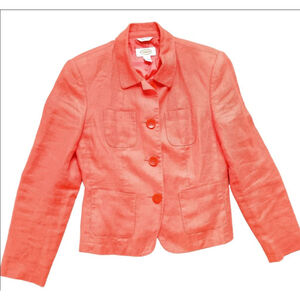 Women's Talbots Coral Linen Blazer Size 2